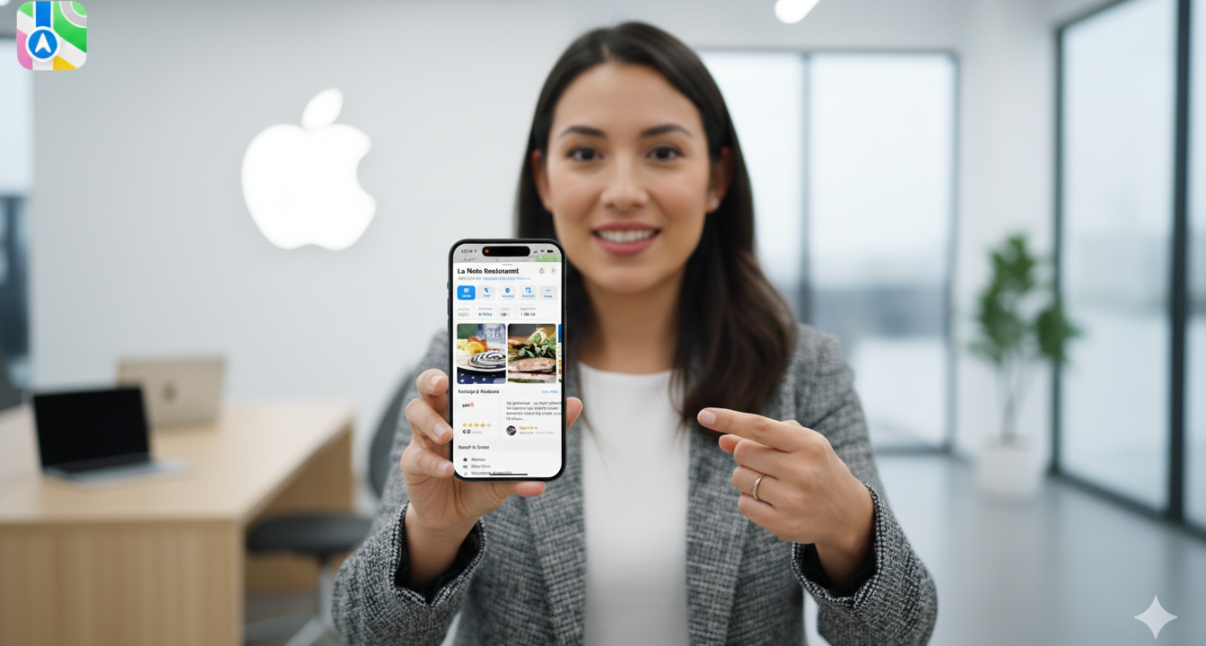 Interface do Apple Maps com IA