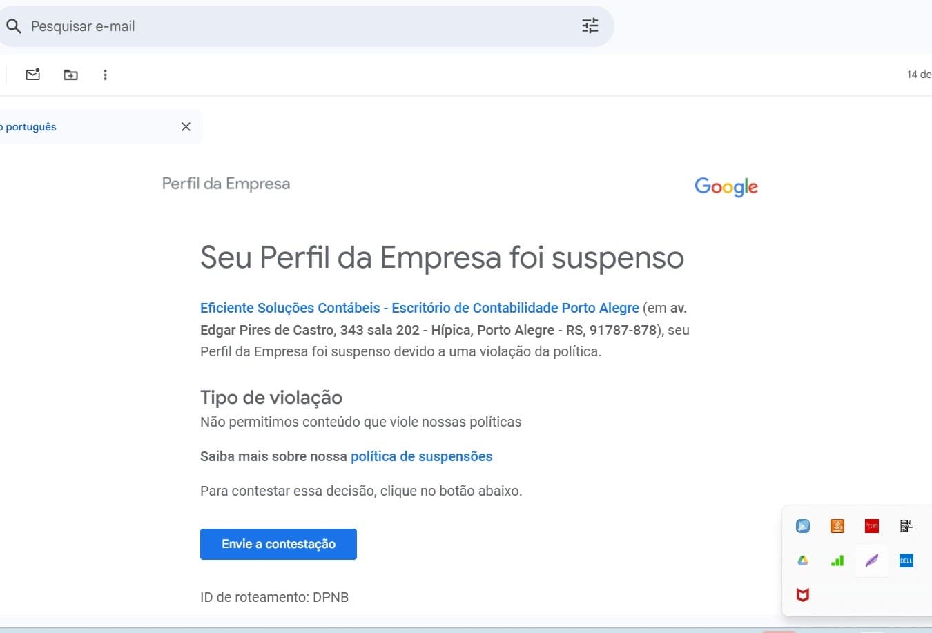 perfil desativado